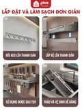 Kệ Để Dao, Đũa Nhà Bếp Dán Tường Không Khoan Đục, Giá Để Dao Bằng Nhôm Không Gỉ Sét, Chịu Tải 20Kg – ảnh 9