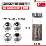 Lọ đựng gia vị thuỷ tinh borosilicate muỗng liền nắp thông minh viền inox 304, 220ml & 350ml PHALEDO – ảnh 15