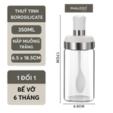 Lọ đựng gia vị thuỷ tinh nhà bếp, thuỷ tinh boro chịu nhiệt và chịu lực, thiết kế muỗng liền nắp thông minh LAZYDO P0322 – ảnh 19