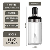 Lọ đựng gia vị thuỷ tinh nhà bếp, thuỷ tinh boro chịu nhiệt và chịu lực, thiết kế muỗng liền nắp thông minh LAZYDO P0322 – ảnh 21