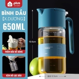 Lọ đựng dầu ăn, nước mắm thuỷ tinh borosilicate cao cấp, vòi tự rót tự động, thông minh PHALEDO – ảnh 14