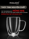 Cốc Thuỷ Tinh Borosilicate 2 Lớp Cách Nhiệt Thon Quai Có Tay Cầm Cao Cấp PHALEDO P-0924 – ảnh 3