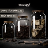 Video HŨ THỦY TINH BOROSILICATE CAO CẤP ĐA NĂNG CỔ CAO TRƠN NẮP GỖ KEO PHALEDO (PL-0373B)
