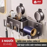 Kệ Đựng Bàn Chải Đánh Răng Kèm Cốc Không Khoan Đục, Kệ Nhà Tắm Để Máy Sấy Tóc Cao Cấp Không Gỉ Sét – ảnh 15