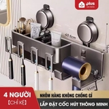 Kệ Đựng Bàn Chải Đánh Răng Kèm Cốc Không Khoan Đục, Kệ Nhà Tắm Để Máy Sấy Tóc Cao Cấp Không Gỉ Sét – ảnh 16