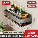 Kệ Nhà Bếp, Kệ Đựng Gia Vị Nấu Ăn Dán Tường Không Cần Khoan Đục, Chịu Tải 30Kg, Nhôm Chống Gỉ Sét – ảnh 11