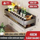 Kệ Nhà Bếp, Kệ Đựng Gia Vị Nấu Ăn Dán Tường Không Cần Khoan Đục, Chịu Tải 30Kg, Nhôm Chống Gỉ Sét – ảnh 12