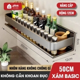Kệ Nhà Bếp, Kệ Đựng Gia Vị Nấu Ăn Dán Tường Không Cần Khoan Đục, Chịu Tải 30Kg, Nhôm Chống Gỉ Sét – ảnh 13