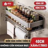 Kệ Nhà Bếp, Kệ Đựng Gia Vị Nấu Ăn Dán Tường Không Cần Khoan Đục, Chịu Tải 30Kg, Nhôm Chống Gỉ Sét – ảnh 20