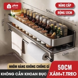 Kệ Nhà Bếp, Kệ Đựng Gia Vị Nấu Ăn Dán Tường Không Cần Khoan Đục, Chịu Tải 30Kg, Nhôm Chống Gỉ Sét – ảnh 21