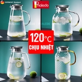 Video Bình Nước Thuỷ Tinh Chịu Nhiệt 2Lít Dung Tích Lớn, Borosilicate An Toàn Không Chì Cao Cấp PHALEDO