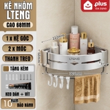 Kệ góc phòng tắm để đồ dán tường LTENG, chất liệu nhôm hàng không, lắp đặt dán tường và khoan tường – ảnh 19