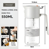 Lọ đựng dầu ăn, nước mắm thuỷ tinh borosilicate cao cấp, vòi tự rót tự động, thông minh PHALEDO – ảnh 22