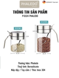 Lọ gia vị thuỷ tinh borosilicate, nắp & tay cầm inox 304 cao cấp đựng gia vị kín 100% chống ẩm, an toàn Phaledo PL-0338 – ảnh 8