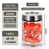 Hộp Thuỷ Tinh Borosilicate Đựng Đồ Khô Đa Năng Có Nắp Kính Acrylic Trong Suốt Sang Trọng PHALEDO (P-0371) – ảnh 16