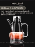 Bình  thuỷ tinh đựng dầu ăn, nước mắm dung tích lớn 1000ML cao cấp, nắp đậy kín bằng inox 304 & tay cầm PHALEDO P-0320 – ảnh 7