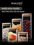Lọ Thuỷ Tinh Có Nắp Gỗ Tre Borosilicate Chịu Nhiệt, Không Chứa Chì Cao Cấp PHALEDO - Nắp Vuông (PL-0372) – ảnh 6