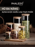Lọ Thuỷ Tinh Có Nắp Gỗ Tre Borosilicate Chịu Nhiệt, Không Chứa Chì Cao Cấp PHALEDO (PL-0360) – ảnh 9