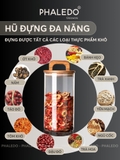 Hũ Thuỷ Tinh Nắp Kín Có Tay Cầm, Lọ Thuỷ Tinh Nắp Gỗ Borosilicate Chịu Nhiệt, Không Chứa Chì Cao Cấp PHALEDO (P-0361) – ảnh 8