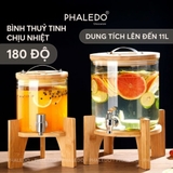 Bình Nước Thuỷ Tinh Borosilicate Cao Cấp Chịu Nhiệt Tốt Cho Nhà Hàng, Quán Ăn, Tiệc Tùng, Chân Đế Gỗ Tre -PHALEDO – ảnh 12