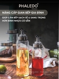 Lọ đựng dầu ăn, nước mắm thuỷ tinh boroslicate chịu lực & chịu nhiệt cao cấp, vòi nút bấm dùng 1 tay tiện lợi Phaledo – ảnh 6