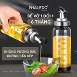 Video Lọ đựng dầu ăn, nước mắm thuỷ tinh boroslicate chịu lực & chịu nhiệt cao cấp, vòi nút bấm dùng 1 tay tiện lợi Phaledo