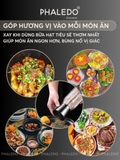 Hủ xay tiêu cầm tay inox 304, lọ thuỷ tinh boroslicate chịu nhiệt cao cấp có nút điều chỉnh độ mịn PHALEDO P-0321 – ảnh 7