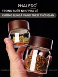 Hũ Thuỷ Tinh Có Nắp Xoắn Gỗ Keo Đựng Đồ Đa Năng Như Trà, Cafe, Đồ Ăn... Cho Gia Đình Decor Sang Trọng PHALEDO (P-0362) – ảnh 5