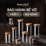 Video Hũ Thuỷ Tinh Có Nắp Xoắn Gỗ Keo Đựng Đồ Đa Năng Như Trà, Cafe, Đồ Ăn... Cho Gia Đình Decor Sang Trọng PHALEDO (P-0362)