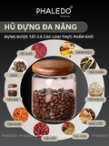 Lọ Thuỷ Tinh Có Nắp Gỗ Bo Tròn Với Chất Liệu Thuỷ Tinh Borosilicate Chịu Nhiệt, Không Chứa Chì Cao Cấp PHALEDO (P-0363) – ảnh 10