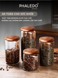 Lọ Thuỷ Tinh Có Nắp Gỗ Bo Tròn Với Chất Liệu Thuỷ Tinh Borosilicate Chịu Nhiệt, Không Chứa Chì Cao Cấp PHALEDO (P-0363) – ảnh 8