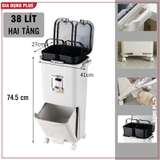 Thùng rác 3 tầng thông minh LAZYDO xuất Nhật – Phân loại rác, dung tích lớn 42L, có bánh xe – ảnh 22