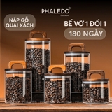 Video Hũ Thuỷ Tinh Nắp Kín Có Tay Cầm, Lọ Thuỷ Tinh Nắp Gỗ Borosilicate Chịu Nhiệt, Không Chứa Chì Cao Cấp PHALEDO (P-0361)