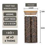 Lọ Thuỷ Tinh Có Nắp Gỗ Tre Borosilicate Chịu Nhiệt, Không Chứa Chì Cao Cấp PHALEDO - Nắp Vuông (PL-0372) – ảnh 33