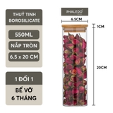 Lọ Thuỷ Tinh Có Nắp Gỗ Tre Borosilicate Chịu Nhiệt, Không Chứa Chì Cao Cấp PHALEDO - Nắp Vuông (PL-0372) – ảnh 34
