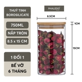 Lọ Thuỷ Tinh Có Nắp Gỗ Tre Borosilicate Chịu Nhiệt, Không Chứa Chì Cao Cấp PHALEDO (PL-0360) – ảnh 22