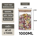 Lọ Thuỷ Tinh Có Nắp Gỗ Tre Borosilicate Chịu Nhiệt, Không Chứa Chì Cao Cấp PHALEDO (PL-0360) – ảnh 26