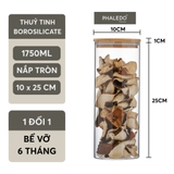 Lọ Thuỷ Tinh Có Nắp Gỗ Tre Borosilicate Chịu Nhiệt, Không Chứa Chì Cao Cấp PHALEDO (PL-0360) – ảnh 28