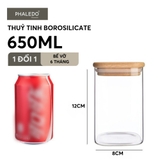 Lọ Thuỷ Tinh Có Nắp Gỗ Tre Borosilicate Chịu Nhiệt, Không Chứa Chì Cao Cấp PHALEDO - Nắp Vuông (PL-0372) – ảnh 18