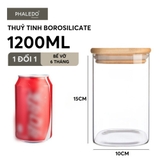 Lọ Thuỷ Tinh Có Nắp Gỗ Tre Borosilicate Chịu Nhiệt, Không Chứa Chì Cao Cấp PHALEDO - Nắp Vuông (PL-0372) – ảnh 23