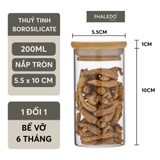 Lọ Thuỷ Tinh Có Nắp Gỗ Tre Borosilicate Chịu Nhiệt, Không Chứa Chì Cao Cấp PHALEDO - Nắp Vuông (PL-0372) – ảnh 28