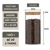 Lọ Thuỷ Tinh Có Nắp Gỗ Tre Borosilicate Chịu Nhiệt, Không Chứa Chì Cao Cấp PHALEDO (PL-0360) – ảnh 27