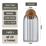 Lọ Thủy Tinh Borosilicate Chịu Nhiệt, Không Chứa Chì, Đa Năng Nắp Gỗ Keo - Nắp Viên Bi (P - 0370) – ảnh 15