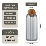 Lọ Thủy Tinh Borosilicate Chịu Nhiệt, Không Chứa Chì, Đa Năng Nắp Gỗ Keo - Nắp Viên Bi (P - 0370) – ảnh 16