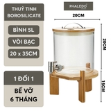 Bình Nước Thuỷ Tinh Borosilicate Cao Cấp Chịu Nhiệt Tốt Cho Nhà Hàng, Quán Ăn, Tiệc Tùng, Chân Đế Gỗ Tre -PHALEDO – ảnh 14