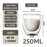 Cốc Thuỷ Tinh Borosilicate 2 Lớp Cách Nhiệt Thon Quai Có Tay Cầm Cao Cấp PHALEDO P-0924 – ảnh 15