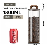 Hũ Thuỷ Tinh Nắp Kín Có Tay Cầm, Lọ Thuỷ Tinh Nắp Gỗ Borosilicate Chịu Nhiệt, Không Chứa Chì Cao Cấp PHALEDO (P-0361) – ảnh 15