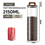 Hũ Thuỷ Tinh Nắp Kín Có Tay Cầm, Lọ Thuỷ Tinh Nắp Gỗ Borosilicate Chịu Nhiệt, Không Chứa Chì Cao Cấp PHALEDO (P-0361) – ảnh 16