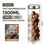 Hộp Thuỷ Tinh Borosilicate Đựng Đồ Khô Đa Năng Có Nắp Kính Acrylic Trong Suốt Sang Trọng PHALEDO (P-0371) – ảnh 15