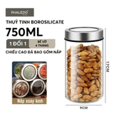 Hộp Thuỷ Tinh Borosilicate Đựng Đồ Khô Đa Năng Có Nắp Kính Acrylic Trong Suốt Sang Trọng PHALEDO (P-0371) – ảnh 14